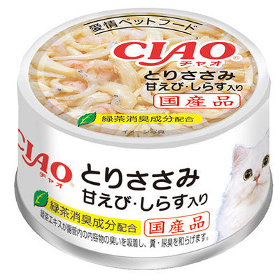いなば CIAO ホワイティ とりささみ 甘えび・しらす入り 85g×48缶