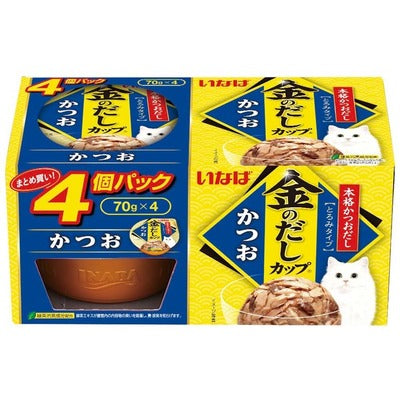 いなば 金のだしカップ かつお 70g×4個パック(1ケース48個)