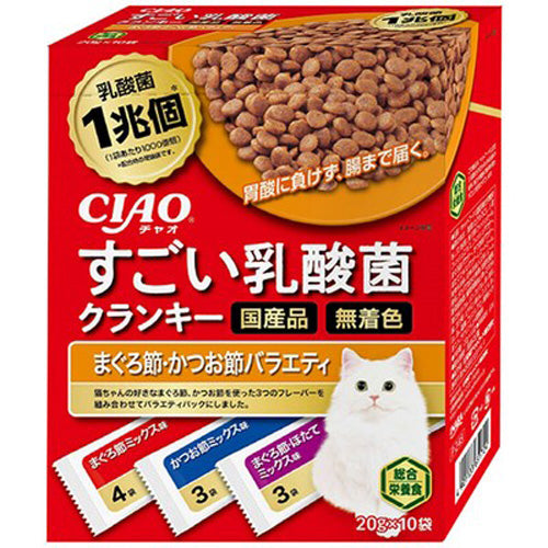 いなば すごい乳酸菌クランキー まぐろ節・かつお節バラエティ BOX 20g×10袋(1ケース12箱)