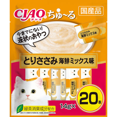 いなば CIAO ちゅーる とりささみ 海鮮ミックス味 14g×20本入り(1ケース16袋)
