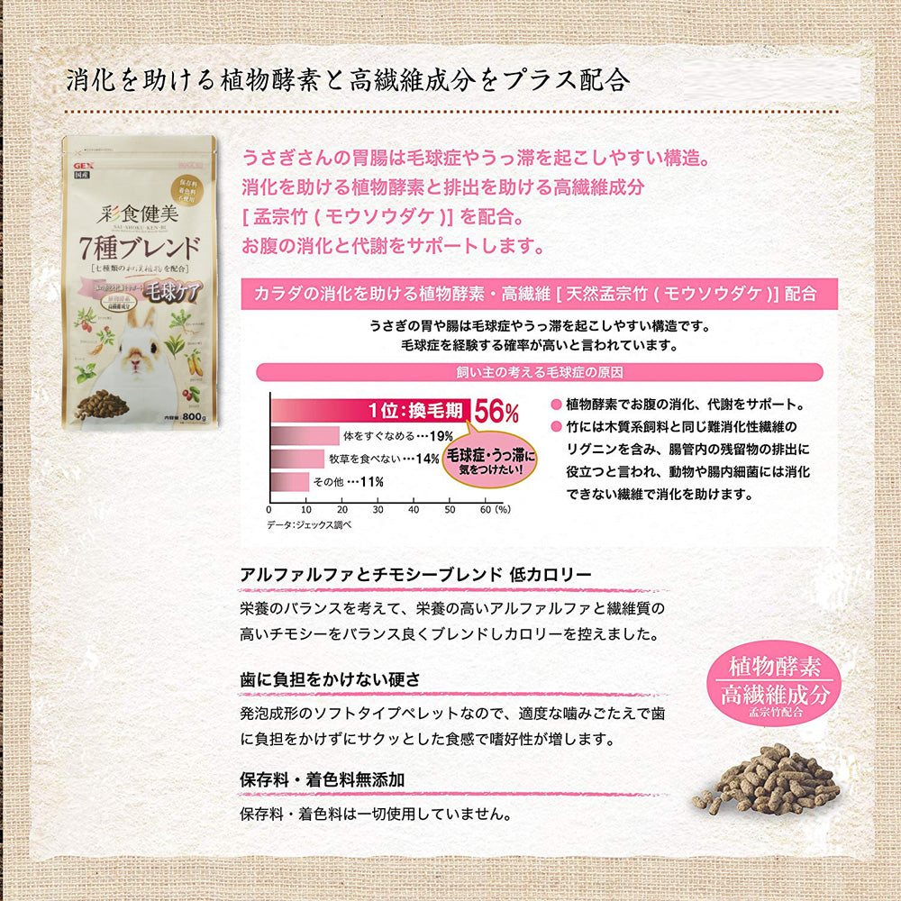 GEX 彩食健美 7種ブレンド毛球 800g×24袋