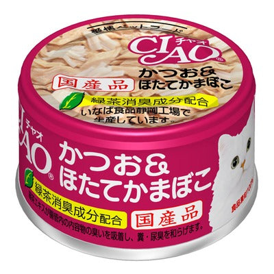 いなば CIAO ホワイティ かつお&ほたてかまぼこ 85g×48缶