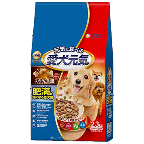 ユニ・チャーム 愛犬元気 肥満が気になる愛犬用 ビーフ・ささみ・緑黄色野菜・小魚入り 2.3kg(小分けパック5袋)×4袋