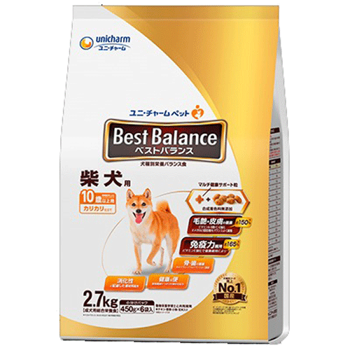 ユニ・チャーム ベストバランス カリカリ仕立て 柴犬用 10歳以上用 2.7kg(450g×6袋)×4袋