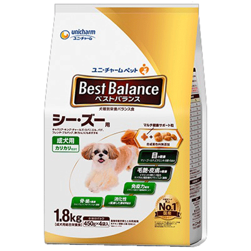 ユニ・チャーム ベストバランス カリカリ仕立て シー・ズー用 1.8kg(450g×4袋)×4袋