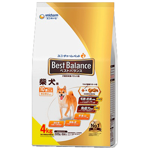 ユニ・チャーム ベストバランス カリカリ仕立て 柴犬用 10歳以上用 4kg(500g×8袋)×3袋