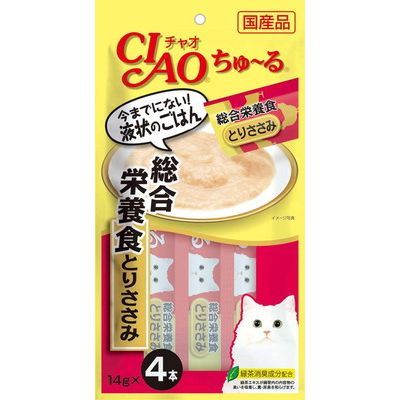 いなば CIAO ちゅーる 総合栄養食 とりささみ 14g×4本入り(1ケース48袋)