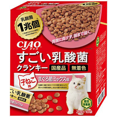 いなば すごい乳酸菌クランキー 子ねこ用 まぐろ節ミックス味 BOX 20g×10袋(1ケース12箱)