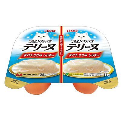 いなば ツインカップ テリーヌ まぐろ・ささみ しらす添え 35g×2パック(1ケース48セット)