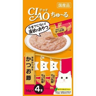 いなば CIAO ちゅーる 宗田かつお&かつお節 14g×4本入り(1ケース48袋)