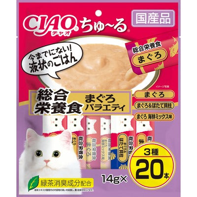 いなば CIAO ちゅーる 総合栄養食 まぐろバラエティ 14g×20本入り(1ケース16袋)