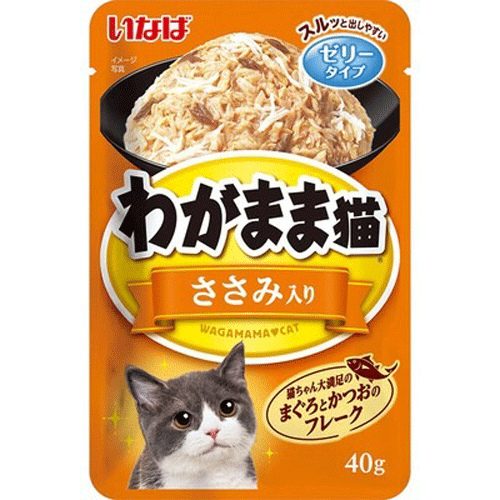 いなば わがまま猫 まぐろパウチ ささみ入り 40g×96袋