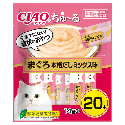 いなば CIAO ちゅーる まぐろ 本格だしミックス味 14g×20本入り(1ケース16袋)