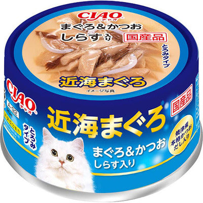 いなば CIAO 近海まぐろ まぐろ&かつお しらす入り 80g×48缶