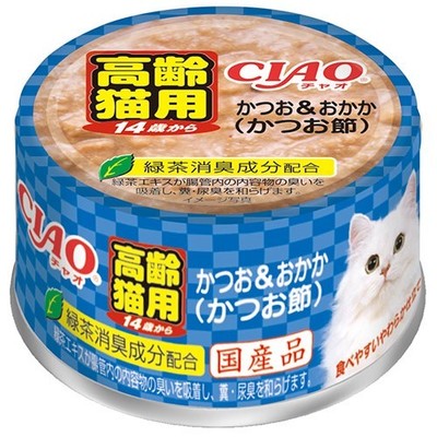 いなば CIAO 高齢猫用 14歳からのかつお&おかか(かつお節) 85g×48缶