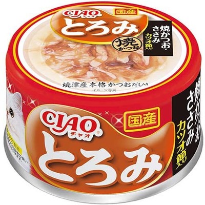 いなば CIAO とろみ 焼かつお ささみ カツオ節入り 80g×48缶
