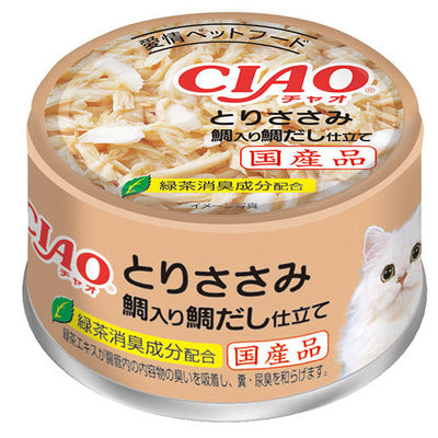 いなば CIAO ホワイティ とりささみ 鯛入り 鯛だし仕立て 85g×48缶