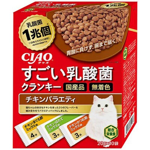 いなば すごい乳酸菌クランキー チキンバラエティ BOX 20g×10袋(1ケース12箱)