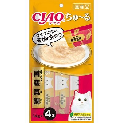 いなば CIAO ちゅーる まぐろ&国産真鯛 14g×4本入り(1ケース48袋)