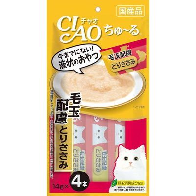 いなば CIAO ちゅーる 毛玉配慮 とりささみ 14g×4本入り(1ケース48袋)