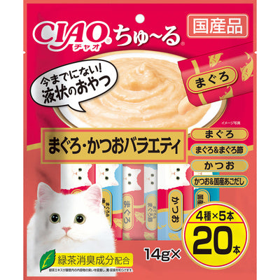 いなば CIAO ちゅーる まぐろ・かつおバラエティ 14g×20本入り(1ケース16袋)