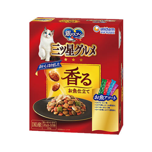 ユニ・チャーム 銀のスプーン 三ツ星グルメ 香るお魚仕立て 4種のアソート お魚レシピ 200g(20g×10袋)×14箱