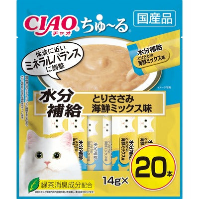 いなば CIAO ちゅーる 水分補給 とりささみ 海鮮ミックス味 14g×20本入り(1ケース16袋)