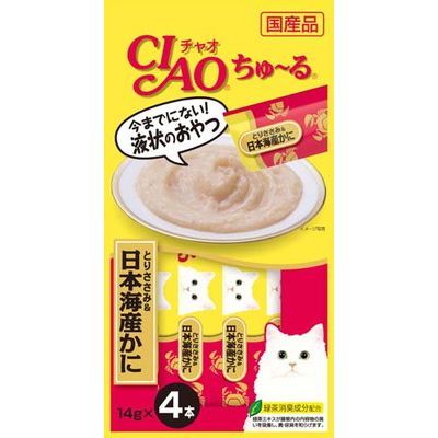 いなば CIAO ちゅーる とりささみ＆日本海産かに 14g×4本入り(1ケース48袋)
