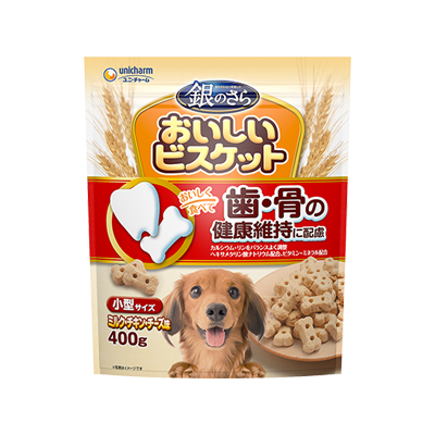 ユニ・チャーム 銀のさら おいしいビスケット 歯・骨の健康維持 小型サイズ 400g×12袋