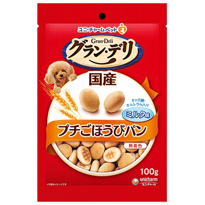 ユニ・チャーム グラン・デリ きょうのごほうび プチごほうびパン ミルク味 100g×36袋