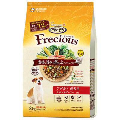 ユニ・チャーム グラン・デリ フレシャス アダルト成犬用 チキン＆ビーフ入り 2kg(334g×6袋)×4袋