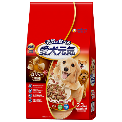 ユニ・チャーム 愛犬元気 ビーフ・緑黄色野菜・小魚入り 2.3kg(小分けパック4袋)×4袋