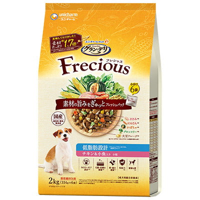 ユニ・チャーム グラン・デリ フレシャス アダルト成犬用 低脂肪設計 チキン&小魚入り 2kg(334g×6袋)×4袋