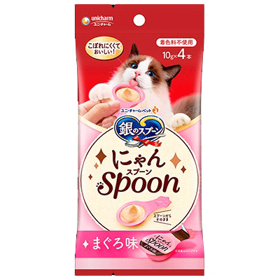 ユニ・チャーム 銀のスプーン 三ツ星グルメ おやつ にゃんSpoon まぐろ味 40g(10g×4本)×48袋