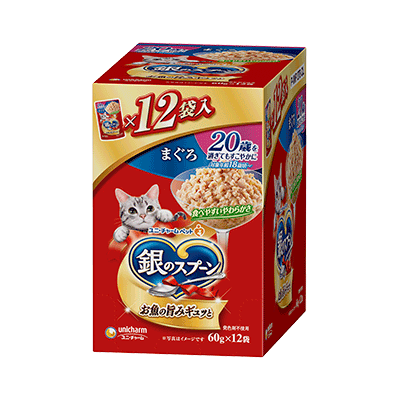 ユニ・チャーム 銀のスプーン パウチ 20歳を過ぎてもすこやかに まぐろ 60g×12袋(1ケース10箱)