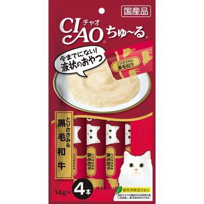 いなば CIAO ちゅーる とりささみ&黒毛和牛 14g×4本入り(1ケース48袋)