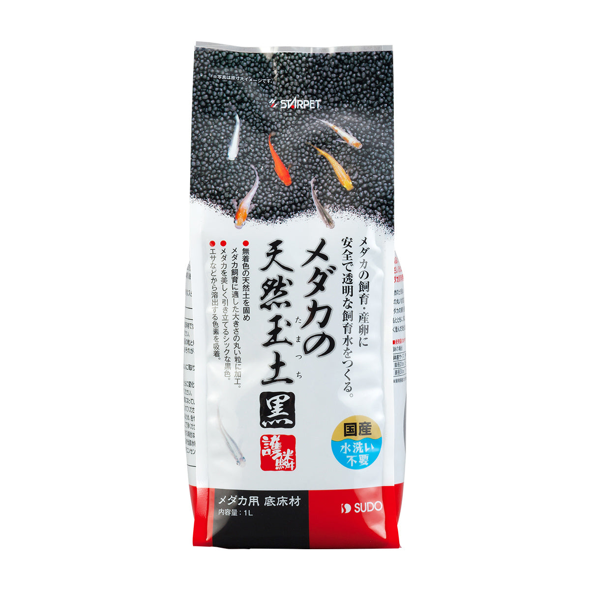 スドー メダカの天然玉土 黒 1L×36袋
