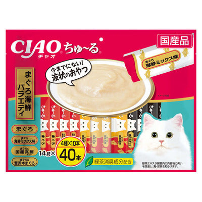 いなば CIAO ちゅーる まぐろ海鮮バラエティ 14g×40本入り(1ケース8袋)