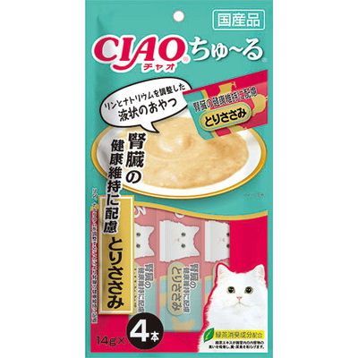 いなば CIAO ちゅーる 腎臓の健康維持に配慮 とりささみ 14g×4本入り(1ケース48袋)
