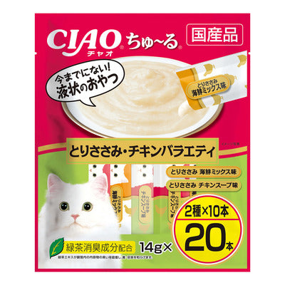 いなば CIAO ちゅーる とりささみ・チキンバラエティ 14g×20本入り(1ケース16袋)