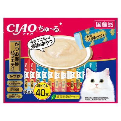 いなば CIAO ちゅーる かつお海鮮バラエティ 14g×40本入り(1ケース8袋)