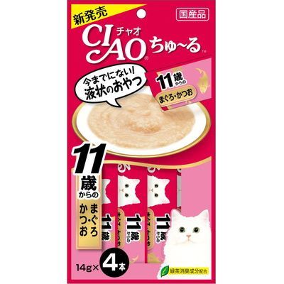 いなば CIAO ちゅーる 11歳からのまぐろ・かつお 14g×4本入り(1ケース48袋)