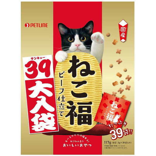 ペットライン ねこ福 39大入り袋 ビーフ仕立て 117g(3g×39袋 )×30袋