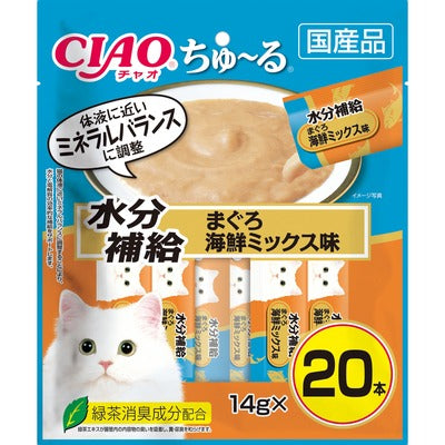 いなば CIAO ちゅーる 水分補給 まぐろ 海鮮ミックス味  14g×20本入り(1ケース16袋)