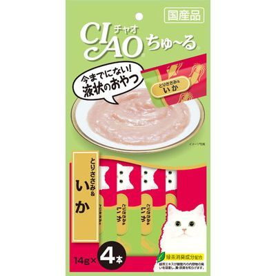 いなば CIAO ちゅーる とりささみ＆いか 14g×4本入り(1ケース48袋)
