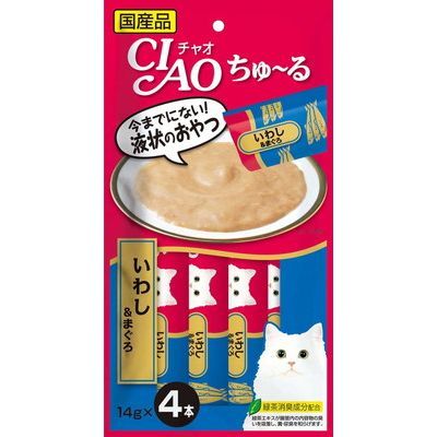 いなば CIAO ちゅーる いわし＆まぐろ 14g×4本入り(1ケース48袋)