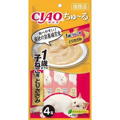 いなば CIAO ちゅーる 1歳までの子ねこ用 とりささみ 14g×4本入り(1ケース48袋)