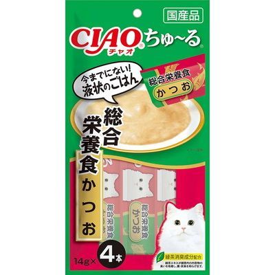 いなば CIAO ちゅーる 総合栄養食 かつお 14g×4本入り(1ケース48袋)