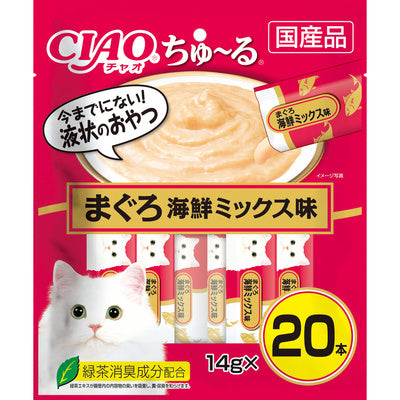 いなば CIAO ちゅーる まぐろ 海鮮ミックス味 14g×20本入り(1ケース16袋)