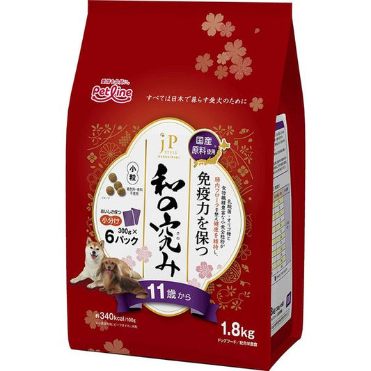 ペットライン JPスタイル 和の究み 小粒 11歳から 1.8㎏(300g×6袋)×8袋